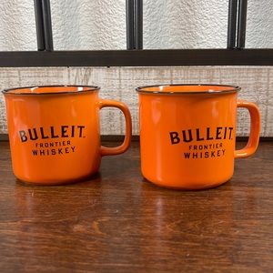 Bulleit Frontier Whiskey Mugs - Set of 2 - Vintage Ceramic